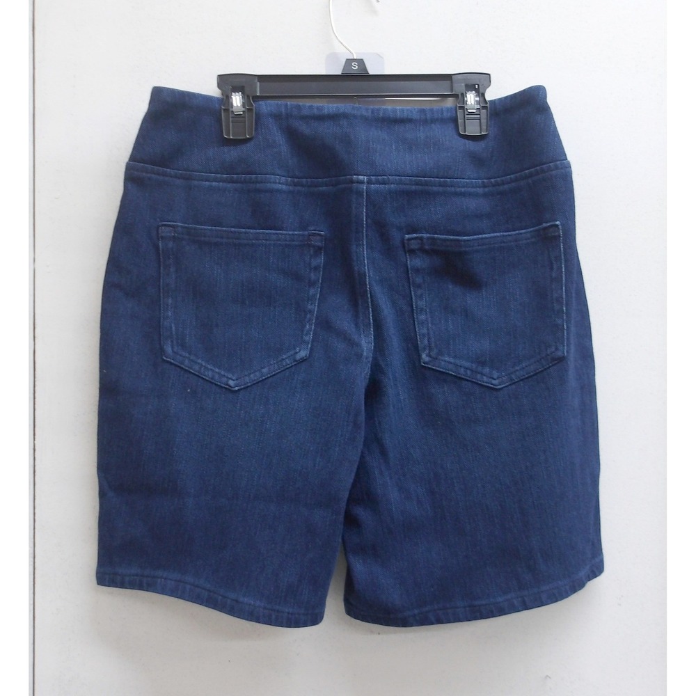 Belle Indigo Blue Pull On High Rise Stretch Denim Bermuda Shorts 10R / #26431 - Picture 6 of 6